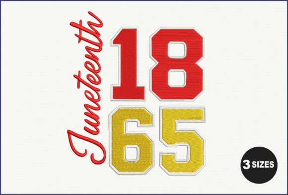 1865 Juneteenth: A Bold Embroidery Design for Meaningful Craft Fair Sales