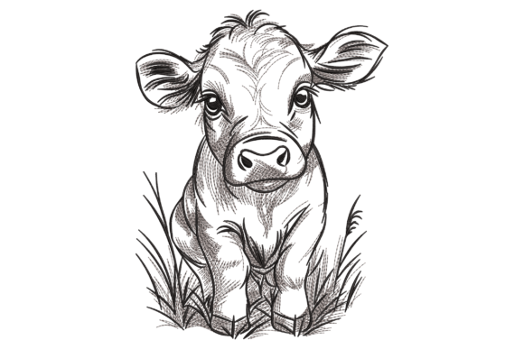 Adorable Baby Calf: A Sweet Embroidery Pick for Handmade Charm