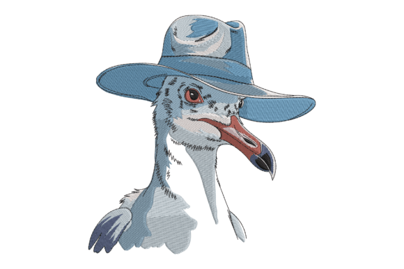 Bird with Blue Hat: A Versatile Design for Small Business Embroidery
