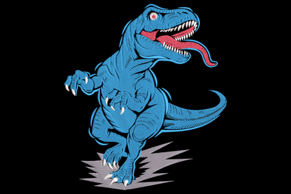 Blue T-Rex Dinosaur: A Playful Holiday Embroidery Design for Seasonal Sellers