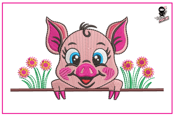 Cute Peeking Pig: A Seasonal Embroidery Design Review