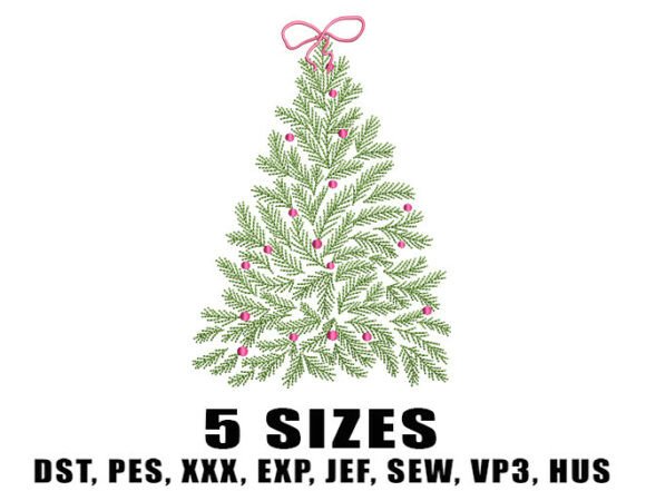 Elegant Green Tree with Pink Baubles