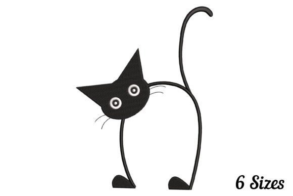 Funny Black Cat: A Playful Holiday Embroidery Pick