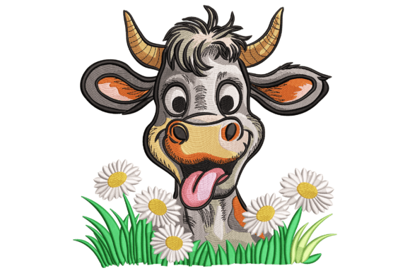 h1Silly Cow with Daisies: A Playful Touch for Real Embroidery Projects/h1