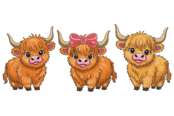 Highland Cow Family: A Charming Touch for Boutique Apparel