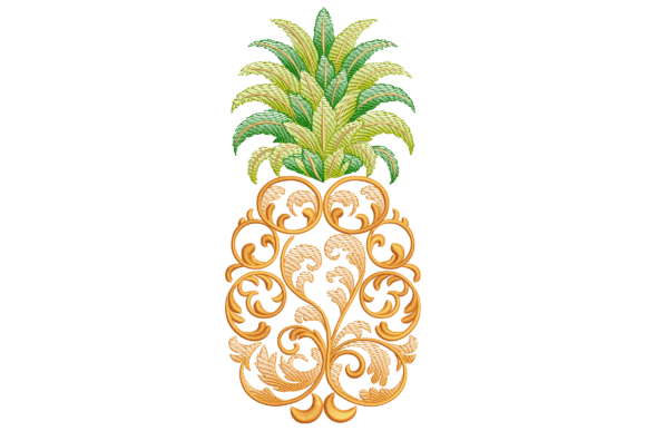 Ornamental Pineapple: A Fresh Embroidery Design for Small Business Merch