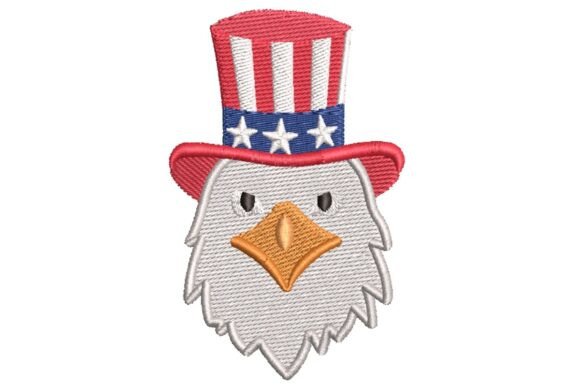 Patriotic Eagle with Uncle Sam Hat: A Symbolic Embroidery Design for Meaningful Gifts