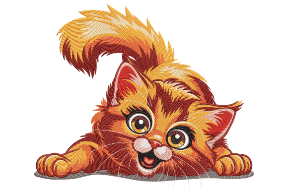 Playful Ginger Cat Embroidery Design Review