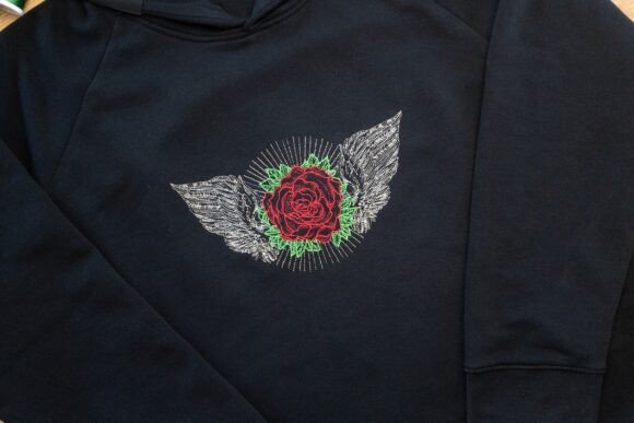 Red Rose with Wings: A Designer’s Review for Boutique Sweatshirt Embellishment