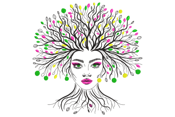 Tree Hair Woman Face