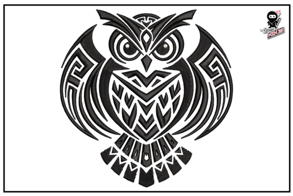 Tribal Owl: A Bold Seasonal Embroidery Design for Holiday Crafters